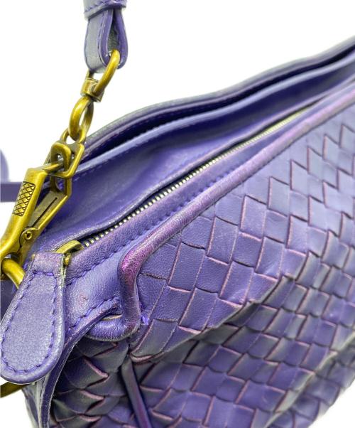 BOTTEGA VENETA（ボッテガベネタ）BOTTEGA VENETA (ボッテガベネタ) イントレチャート ショルダーバッグ パープルの古着・服飾アイテム