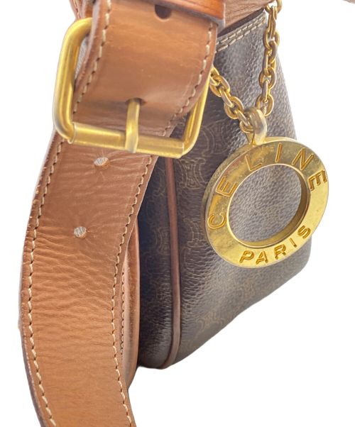 CELINE（セリーヌ）CELINE (セリーヌ) マカダム フラップショルダーバッグ ブラウンの古着・服飾アイテム
