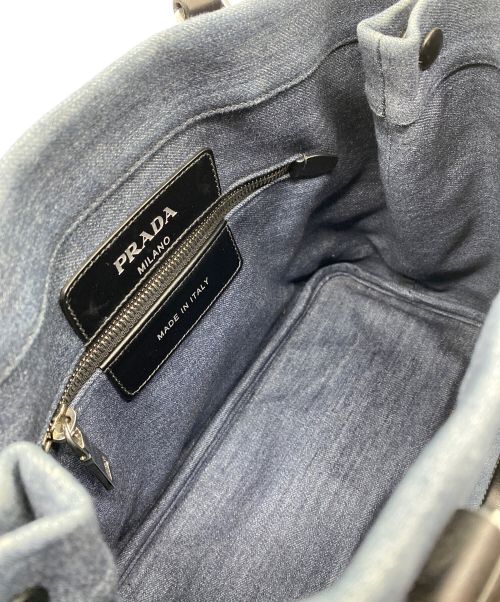 PRADA（プラダ）PRADA (プラダ) Denim+Vitello トートバッグ インディゴの古着・服飾アイテム