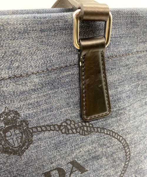 PRADA（プラダ）PRADA (プラダ) Denim+Vitello トートバッグ インディゴの古着・服飾アイテム