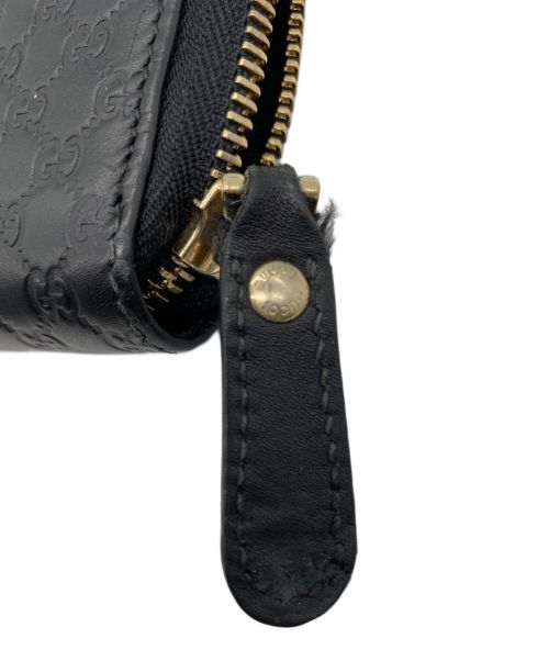 GUCCI（グッチ）GUCCI (グッチ) ラウンドファスナー財布 ブラックの古着・服飾アイテム