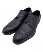 HUGO BOSSヒューゴ ボス）の古着「ウィングチップシューズ」｜ブラック×ブルー