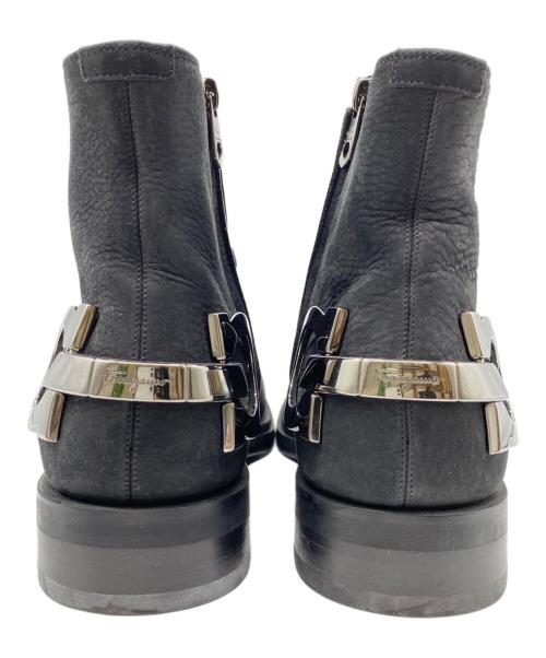 Salvatore Ferragamo（サルヴァトーレ フェラガモ）Salvatore Ferragamo (サルヴァトーレ フェラガモ) サイドファスナーショートブーツ ブラック サイズ:8EEの古着・服飾アイテム