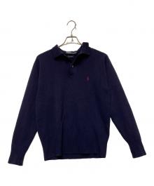 POLO RALPH LAUREN（ポロ・ラルフローレン）の古着「ニットポロシャツ」｜ネイビー