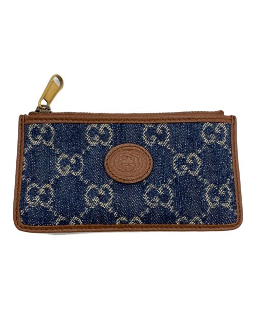 GUCCI（グッチ）GUCCI (グッチ) コインカードケース ブルー×ブラウンの古着・服飾アイテム