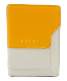 MARNI（マルニ）の古着「サフィアーノ 2つ折り財布」｜アイボリー×オレンジ