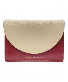 MARNI（マルニ）の古着「3つ折り財布」｜レッド×ブラウン×ベージュ