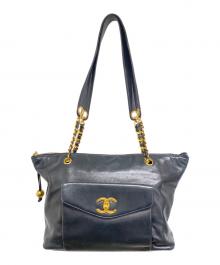 CHANEL（シャネル）の古着「ココマーク キャビアスキン チェーントートバッグ」｜ブラック