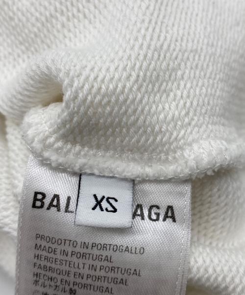 BALENCIAGA（バレンシアガ）BALENCIAGA (バレンシアガ) TEV19 BBロゴプリントプルオーバーパーカー ホワイト サイズ:XSの古着・服飾アイテム