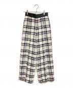 NUMBER Mナンバーエム）の古着「ファンシーツイードワンタックパンツ」｜ホワイト×ブラック