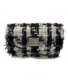 FURLA（フルラ）の古着「ツイードミニショルダーバッグ」｜ホワイト×ブラック