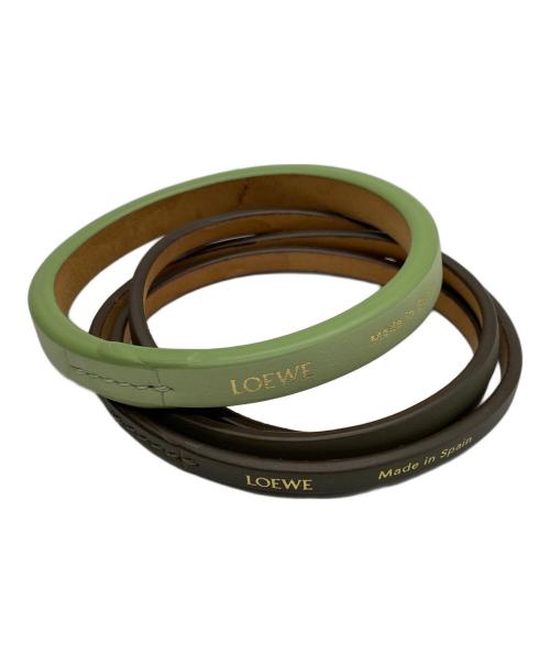 LOEWE（ロエベ）LOEWE (ロエベ) ダブルバングルセット ブラウン×グリーンの古着・服飾アイテム