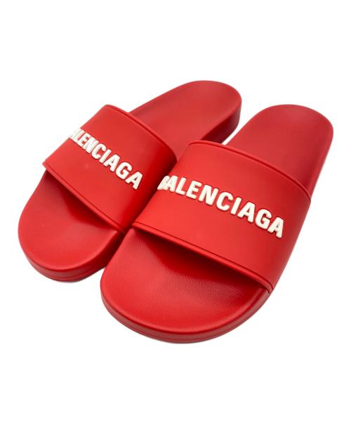 BALENCIAGA（バレンシアガ）BALENCIAGA (バレンシアガ) プールスライド レッド サイズ:26.5の古着・服飾アイテム