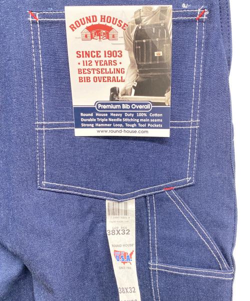 round house（ラウンドハウス）round house (ラウンドハウス) 966 Blue Denim Bid Overalls インディゴ サイズ:表記無し 未使用品の古着・服飾アイテム