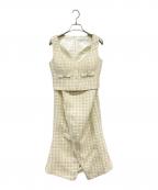 robe de fleursローブ ド フルール）の古着「ツイードセットアップマーメイドミディキャバドレス」｜ホワイト