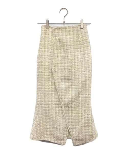 robe de fleurs（ローブ ド フルール）ROBE de FLEURS (ローブ ド フルール) ツイードセットアップマーメイドミディキャバドレス ホワイト サイズ:S 未使用品の古着・服飾アイテム