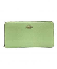 COACH（コーチ）の古着「ロング ジップ アラウンド ウォレット」｜黄緑