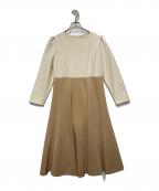 REGINA RISURREレジーナリスレ）の古着「REGINA RISURRE　切替ワンピース」｜ホワイト×ブラウン