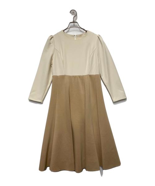 REGINA RISURRE（レジーナリスレ）REGINA RISURRE (レジーナリスレ) REGINA RISURRE　切替ワンピース ホワイト×ブラウン サイズ:L 未使用品の古着・服飾アイテム