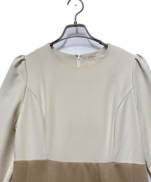 REGINA RISURRE（レジーナリスレ）REGINA RISURRE (レジーナリスレ) REGINA RISURRE　切替ワンピース ホワイト×ブラウン サイズ:L 未使用品の古着・服飾アイテム