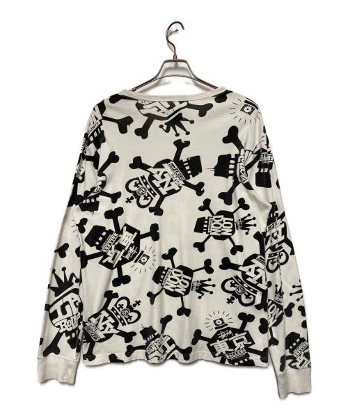 stussy（ステューシー）stussy (ステューシー) カットソー　00‘ｓ/ワールドツアー ホワイト サイズ:Lの古着・服飾アイテム