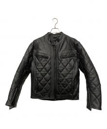 GENUINE LEATHER（ジェニュインレザー）の古着「ライダースジャケット」｜ブラック