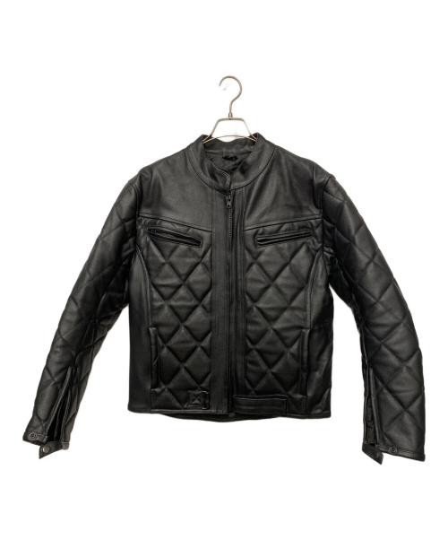 GENUINE LEATHER（ジェニュインレザー）GENUINE LEATHER (ジェニュインレザー) ライダースジャケット ブラック サイズ:Mの古着・服飾アイテム