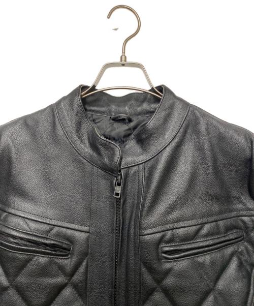 GENUINE LEATHER（ジェニュインレザー）GENUINE LEATHER (ジェニュインレザー) ライダースジャケット ブラック サイズ:Mの古着・服飾アイテム