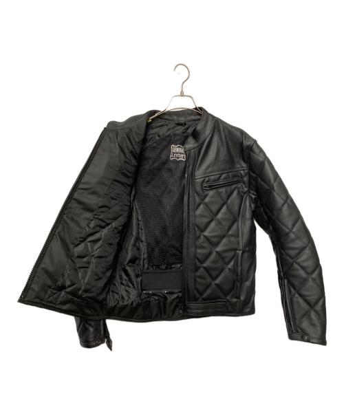 GENUINE LEATHER（ジェニュインレザー）GENUINE LEATHER (ジェニュインレザー) ライダースジャケット ブラック サイズ:Mの古着・服飾アイテム