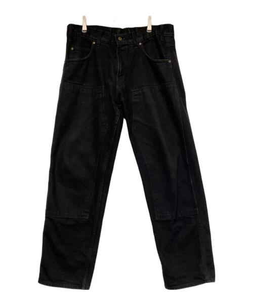 PRSN BLU（プリズンブルース）PRSN BLU (プリズンブルー) ダブルニ-パンツ ブラック サイズ:SIZE91cm(W36)の古着・服飾アイテム