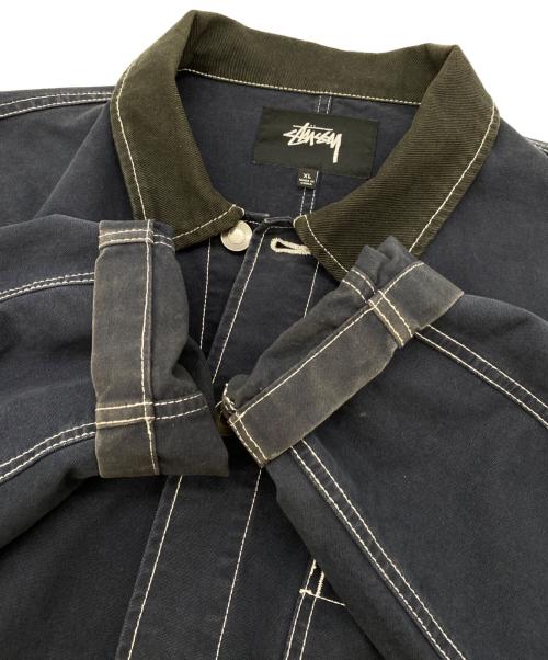 stussy（ステューシー）stussy (ステューシー) Brushed Moleskin Chore Jacket ネイビー サイズ:XLの古着・服飾アイテム