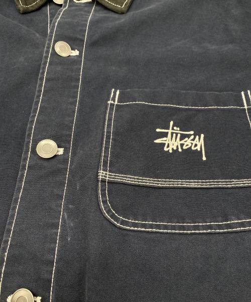 stussy（ステューシー）stussy (ステューシー) Brushed Moleskin Chore Jacket ネイビー サイズ:XLの古着・服飾アイテム