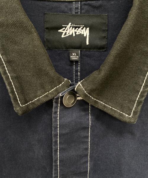 stussy（ステューシー）stussy (ステューシー) Brushed Moleskin Chore Jacket ネイビー サイズ:XLの古着・服飾アイテム