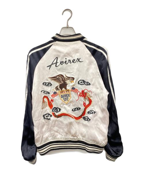 AVIREX（アヴィレックス）AVIREX (アヴィレックス) ミリタリー リバーシブル スーベニア イーグル ドラゴン スカジャン ジャケット レッド×ホワイト サイズ:Mの古着・服飾アイテム
