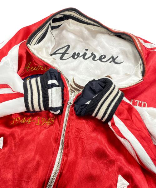 AVIREX（アヴィレックス）AVIREX (アヴィレックス) ミリタリー リバーシブル スーベニア イーグル ドラゴン スカジャン ジャケット レッド×ホワイト サイズ:Mの古着・服飾アイテム