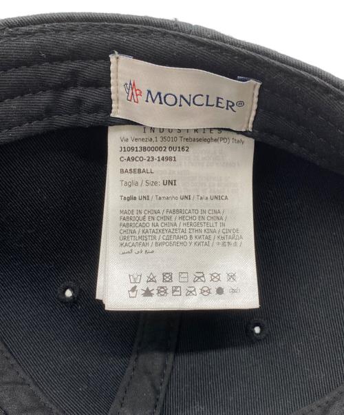 MONCLER（モンクレール）MONCLER (モンクレール) GABARDINE BASEBALL CAP ブラックの古着・服飾アイテム