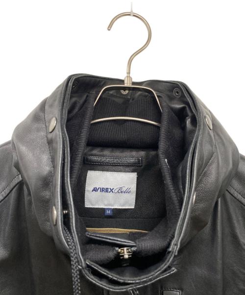 AVIREX Belle（アヴィレックス ベル）AVIREX belle (アヴィレックス ベル) ラムレザージャケット ブラック サイズ:Mの古着・服飾アイテム