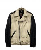 Schottショット）の古着「レザージャケット」｜ブラック×ホワイト