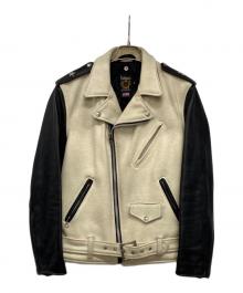 Schott（ショット）の古着「レザージャケット」｜ブラック×ホワイト