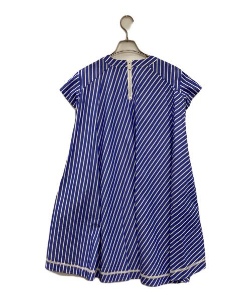 sacai（サカイ）sacai (サカイ) 半袖ワンピース ブルー×ホワイト サイズ:1の古着・服飾アイテム