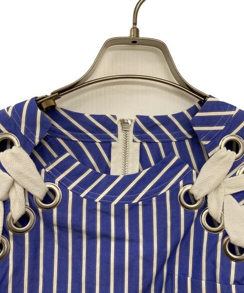 sacai（サカイ）sacai (サカイ) 半袖ワンピース ブルー×ホワイト サイズ:1の古着・服飾アイテム