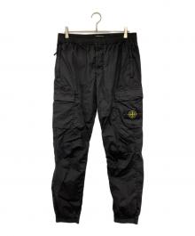 STONE ISLAND（ストーンアイランド）の古着「ガーメントダイコットンストレッチシャーリングテーパードリブカーゴパンツ」｜ブラック