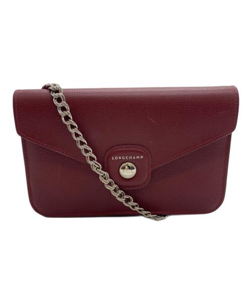 LONGCHAMP（ロンシャン）LONGCHAMP (ロンシャン) チェーンショルダーバッグ レッドの古着・服飾アイテム