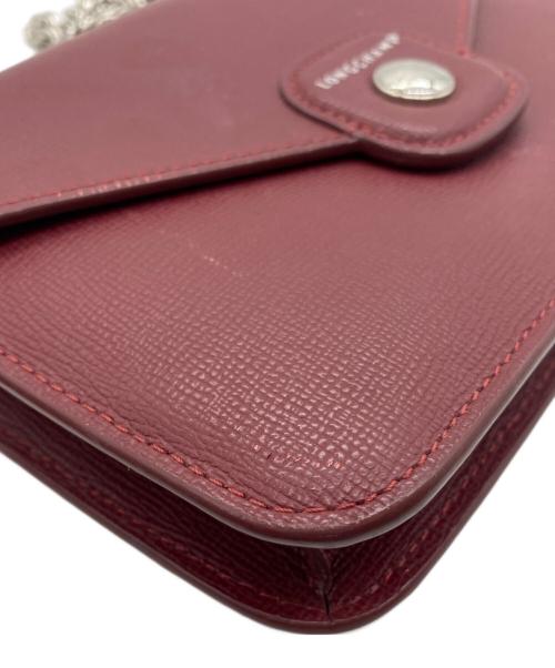 LONGCHAMP（ロンシャン）LONGCHAMP (ロンシャン) チェーンショルダーバッグ レッドの古着・服飾アイテム