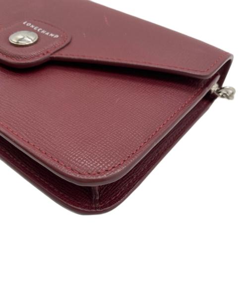 LONGCHAMP（ロンシャン）LONGCHAMP (ロンシャン) チェーンショルダーバッグ レッドの古着・服飾アイテム