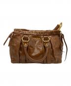 MIU MIUミュウミュウ）の古着「レザートートバッグ」｜ブラウン