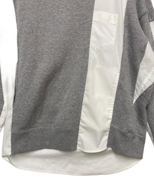 sacai（サカイ）sacai (サカイ) スウェットドッキングシャツ グレー×ホワイト サイズ:１の古着・服飾アイテム