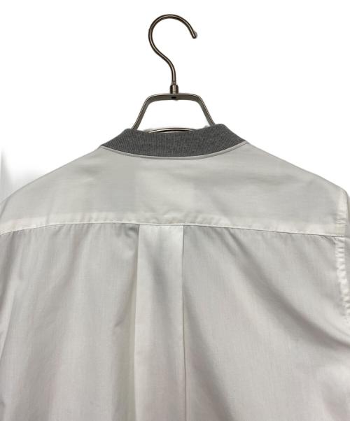 sacai（サカイ）sacai (サカイ) スウェットドッキングシャツ グレー×ホワイト サイズ:１の古着・服飾アイテム