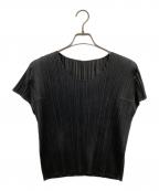 PLEATS PLEASEプリーツプリーズ）の古着「ノースリーブプリーツカットソー」｜ブラック