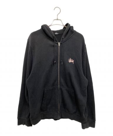 中古・古着通販】stussy (ステューシー) ジップパーカー ブラック